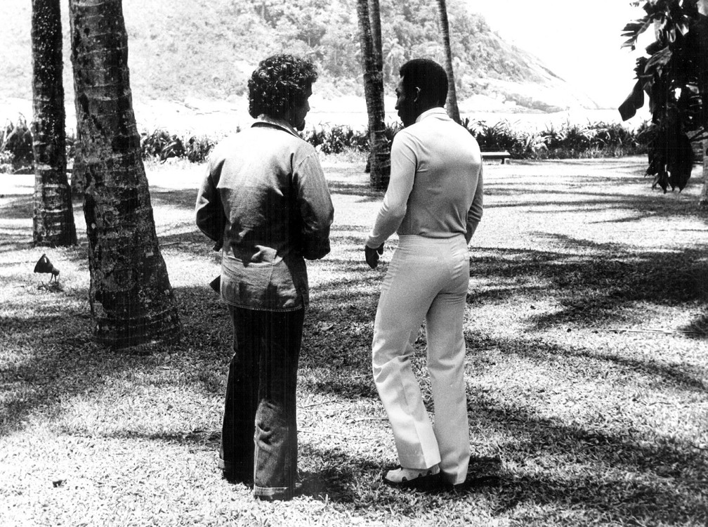 Roberto Carlos e Pelé em 'Roberto Carlos Especial' — Foto: Acervo Grupo Globo