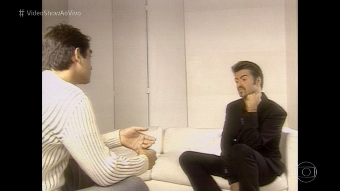 Zeca Camargo entrevistou George Michael em 1988 (Foto: Rede Globo)