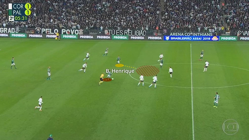 Bruno Henrique mais avanÃ§ado, como FelipÃ£o pediu â Foto: Leonardo Miranda