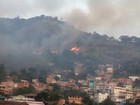 Incêndio atinge vegetação no Morro da Fonte Grande, em Vitória
