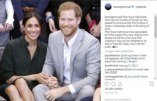 Meghan Markle e o Príncipe Harry (Foto: Reprodução / Instagram)