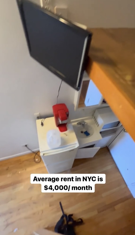 The smallest apartment in New York has 5 m² and a rent of R$ 7.3 thousand (Photo: Reproduction / Instagram)
