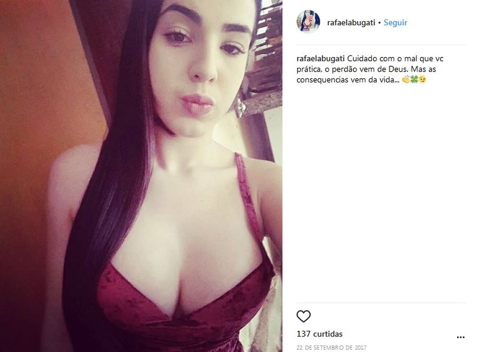 Rafaela Bugati, de 17 anos, morreu baleada em SÃ£o JosÃ© do Rio Preto (SP) (Foto: ReproduÃ§Ã£o/Instagram)