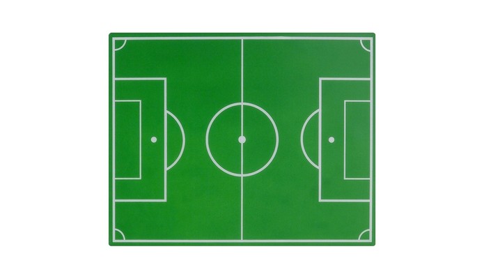 Mouse pad com formato de campo de futebol (