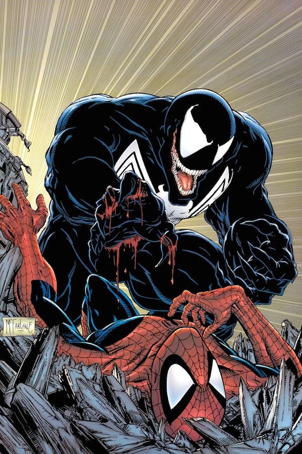 O personagem Venom enfrentando o Homem-Aranha em uma HQ da Marvel Comics (Foto: Reprodução)