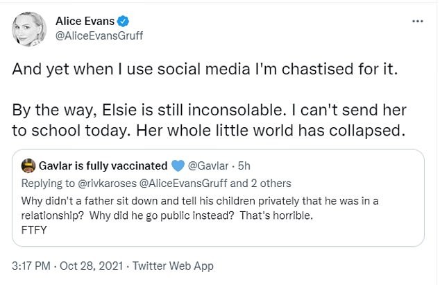Tweets de desabafo da atriz Alice Evans (Foto: Reprodução/Twitter)