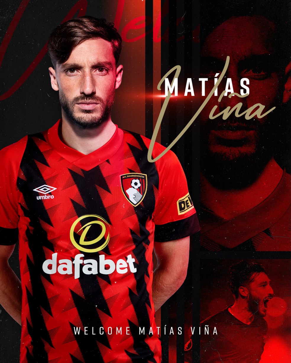 Matías Viña anunciado pelo Bournemouth — Foto: Divulgação / Bournemouth