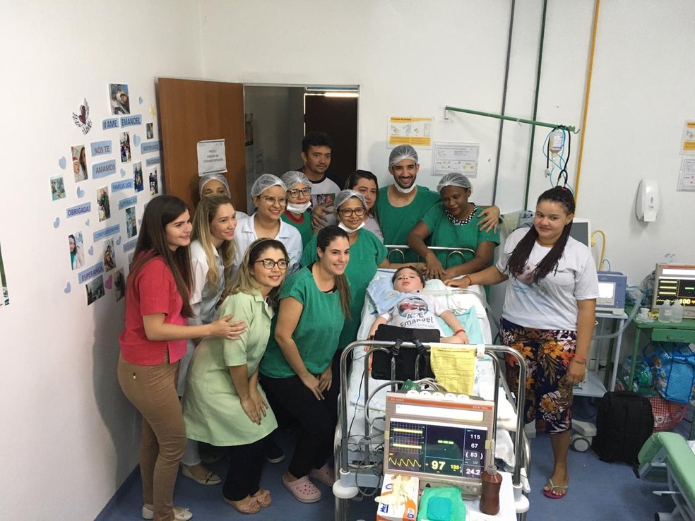 Emanoel conquistou a equipe do hospital infantil, em Teresina.  — Foto: Murilo Lucena/TV Clube