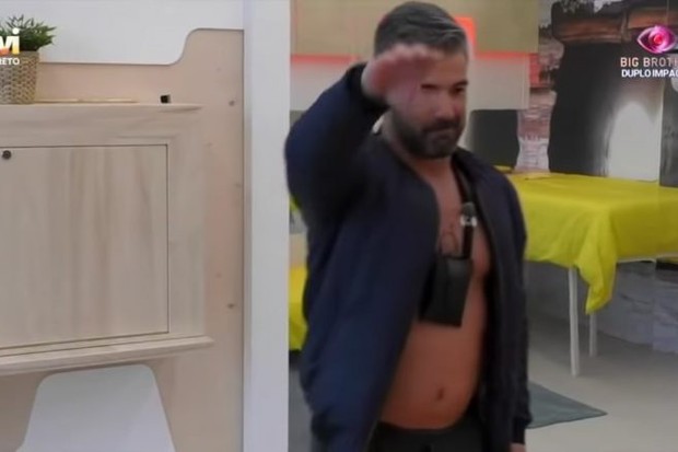 Hélder Teixeira, do Big Brother Portugal, é expulso por saudação nazista, homofobia e sexismo (Foto: TVI/Reprodução)