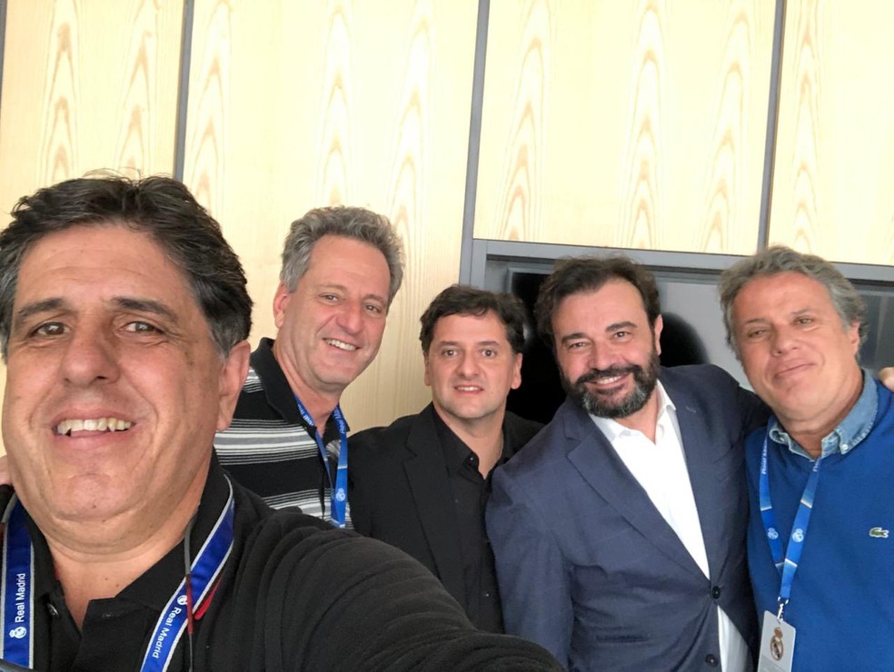 Comitiva do Flamengo em Madri — Foto: Reprodução/Twitter