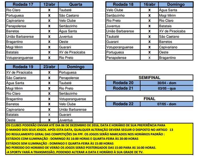 FPF divulga datas e horários dos jogos das quartas de final a Série A2 do  Paulista, paulista série a2