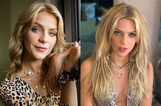 Isabella Santoni antes e depois do megahair (Foto: Reprodução/Instagram)