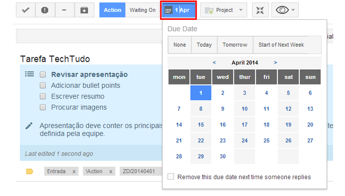 Utilize o ActiveInbox para criar listas de tarefas no Gmail (Foto: Reprodução/Paulo Alves)