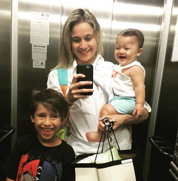 Fernanda com o filho, Gabriel, e o afilhado, Lucas (Foto: Reprodução/Instagram)