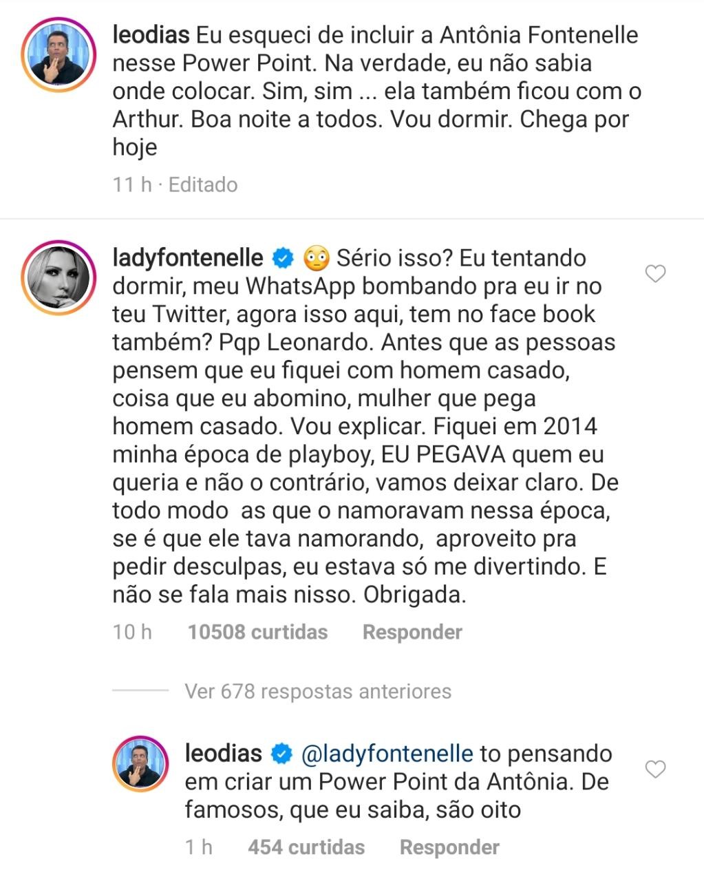 Legenda de Leo Dias e comentário de Antonia Fontenelle (Foto: Reprodução/Instagram)