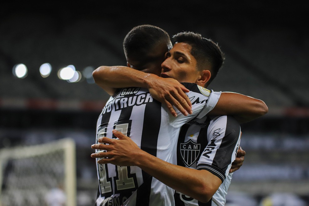 Keno e Savarino: os pontas titulares do Atlético-MG — Foto: Pedro Souza/Atlético-MG