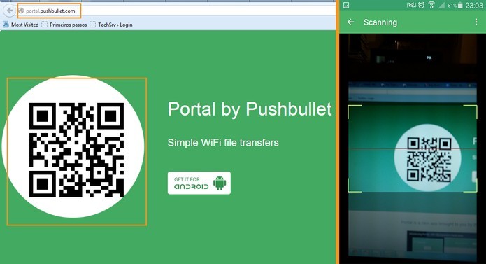 App Portal permite transmitir dados e mídias entre o PC e o Android (Foto: Reprodução/Barbara Mannara)
