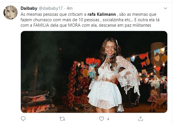 Festa junina de Rafa Kalimann causa polêmica nas redes sociais (Foto: Reprodução / Instagram)