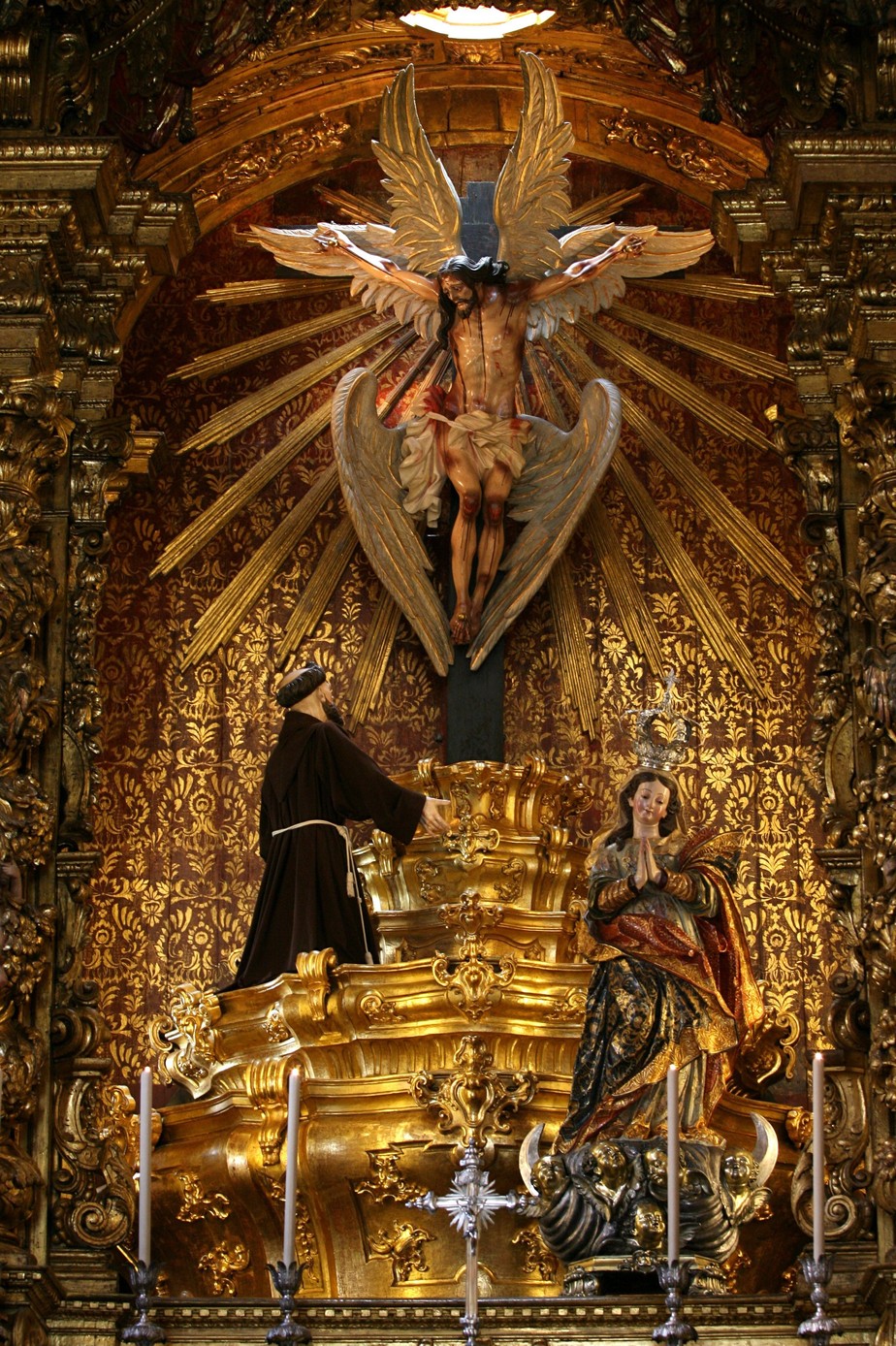 Detalhe da 'capela dourada', no Centro do Rio de Janeiro