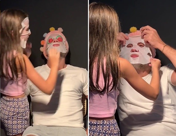 Fábio Assunção e Ella Felipa fazem ritual de skincare (Foto: Reprodução/Instagram)
