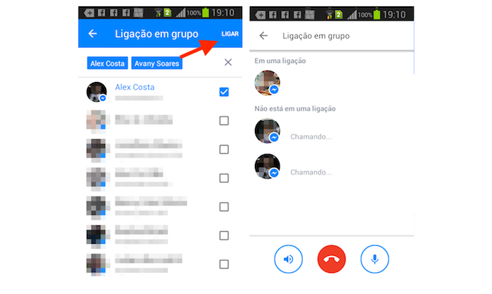 Ligação em grupo no Facebook Messenger para Android (Foto: Reprodução/Marvin Costa)