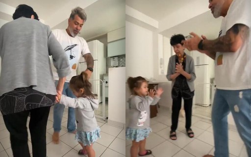 Mauricio Mattar encanta fãs ao brincar com sua mãe e a filha, de 1 ano