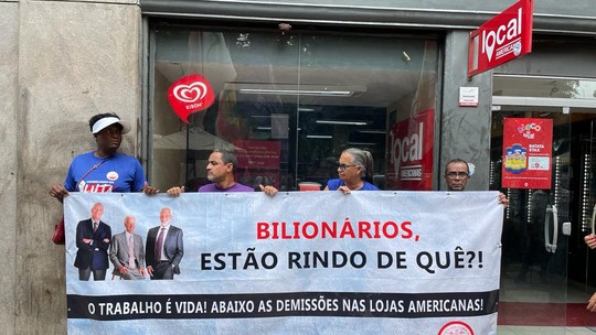 Americanas: Sindicatos fazem ato no Rio e pedem garantia de emprego