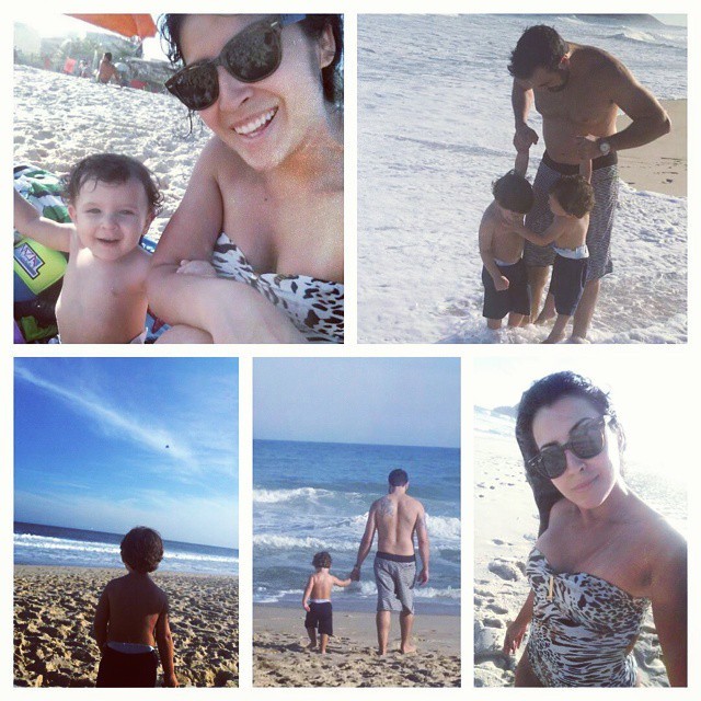 Priscila Pires com o marido e os filhos (Foto: Instagram/ Reprodução)