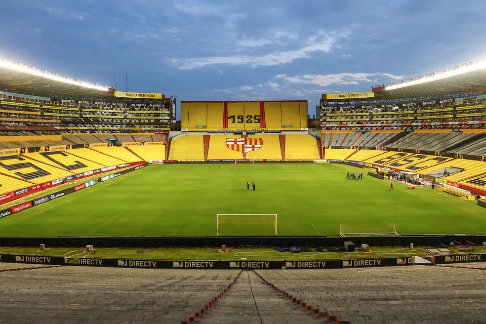 Estádio Monumental, do Barcelona-EQU, no Equador, é candidato para as três finais de Libertadores — Foto: Lucas Uebel / Grêmio, DVG