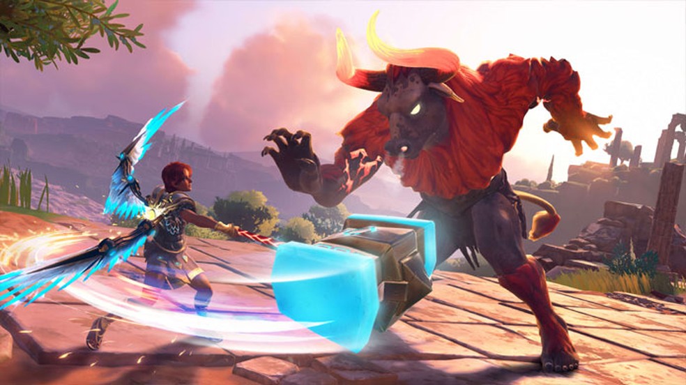 Immortals: Fenyx Rising é um jogo de mundo aberto com muita exploração, combates e quebra-cabeças — Foto: Reprodução/Epic Games Store