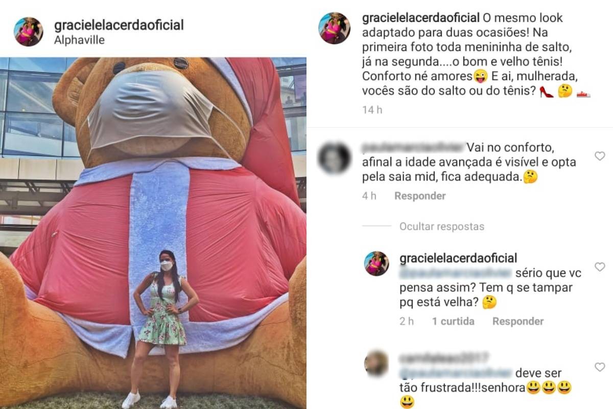 Graciele Lacerda rebate comentário de seguidor (Foto: Reprodução/Instagram)