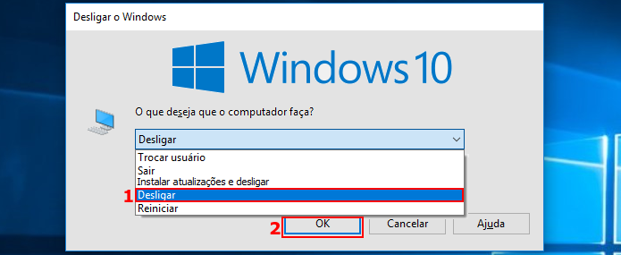 Usando a caixa de diálogo Desligar o Windows (Foto: Reprodução/Edivaldo Brito)