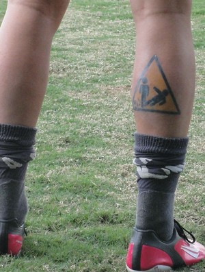 Serginho Bragantino tatuagem (Foto: Arthur Costa/Globoesporte.com)
