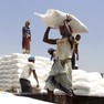 Foto: (Imagem de funcionários do Programa Mundial de Alimentos da ONU no Iêmen, em setembro de 2018 / Hammadi Issa/AP)