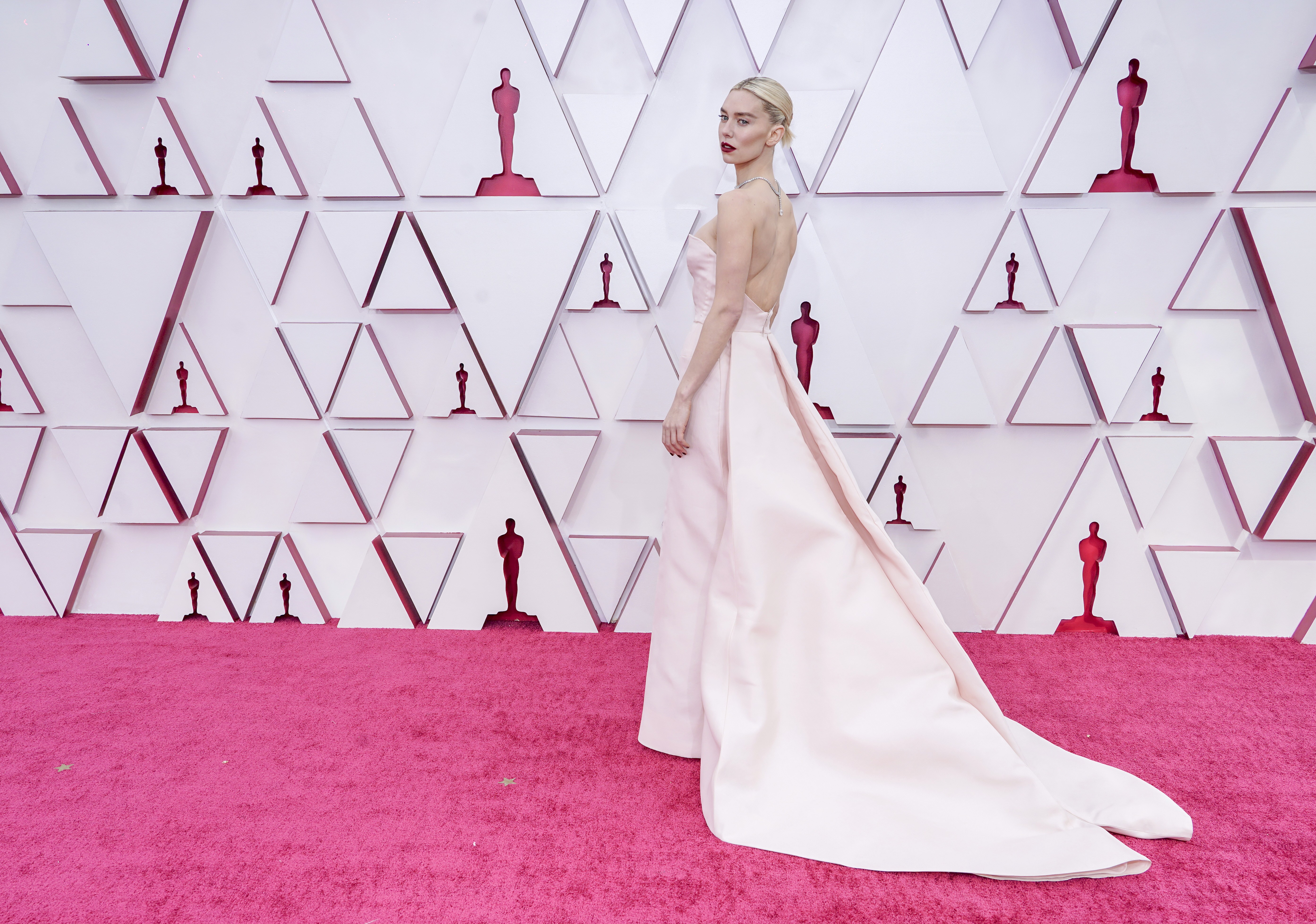 LOS ANGELES, CALIFORNIA – APRIL 25: Vanessa Kirby attends the 93rd Annual Academy Awards at Union Station on April 25, 2021 in Los Angeles, California. (Photo by Chris Pizzello-Pool/Getty Images) (Foto: Getty Images)