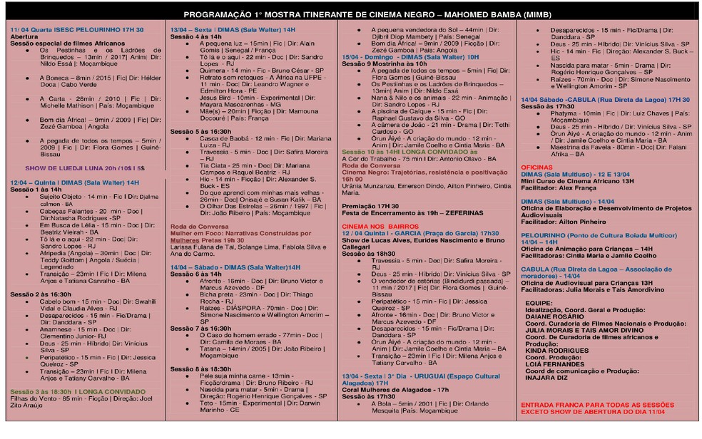 Programação gratuita vai até domingo (Foto: Divulgação)