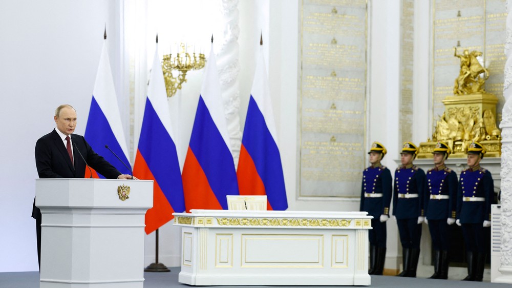Presidente da Rússia, Vladimir Putin, faz discurso que marca a anexação de quatro regiões ucranianas