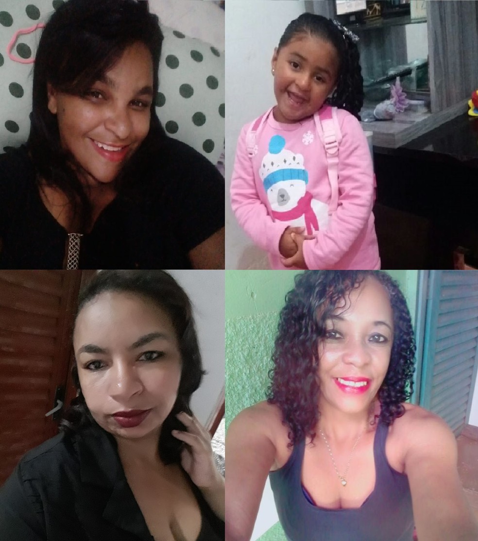 Adélia Paraguai, Izadora de Sousa, Ana Paula de Sousa Paraguai e Eudicilene de Sousa Barros foram atacadas por  Adenilson Santos Costa, no DF — Foto: Arquivo pessoal