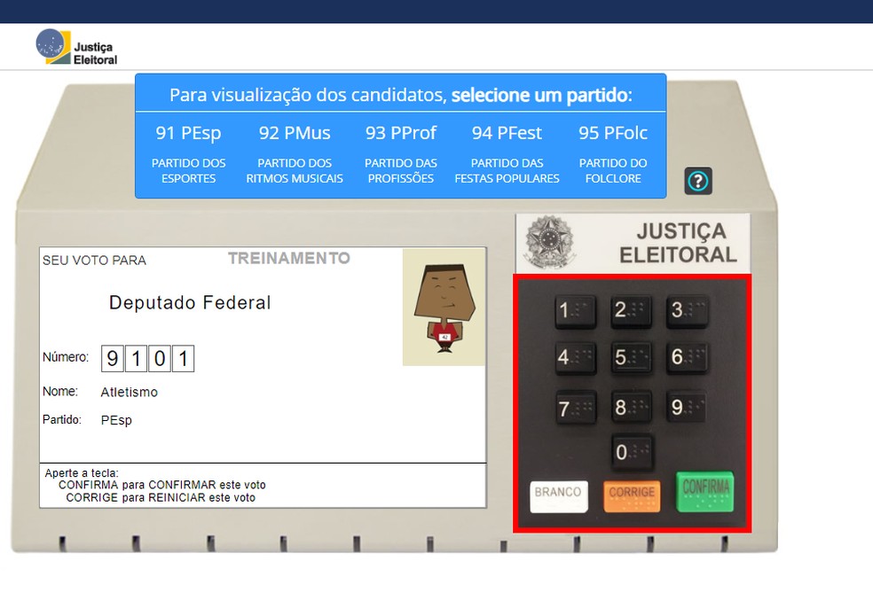 Veja como simular voto para deputado federal em simulador do TSE — Foto: Reprodução/Rodrigo Fernandes