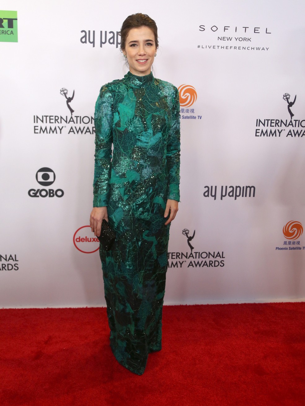 Marjorie Estiano marca presença no tapete vermelho do 'Emmy Internacional' — Foto: Globo/Luiz C. Ribeiro
