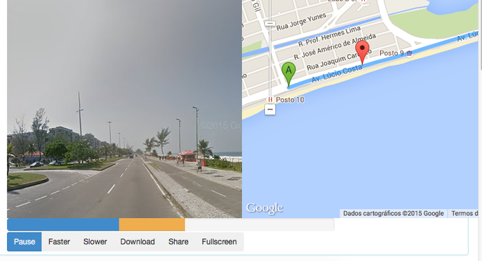 Google Maps Street View Player cria uma vídeo da sua rota ponto a ponto (Foto: Reprodução/GoogleMaps)