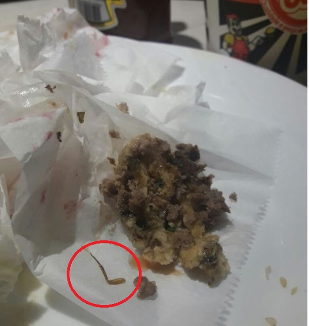 Barata estava dentro do hambúrguer da cliente  (Foto: Renara Sá/Arquivo pessoal )