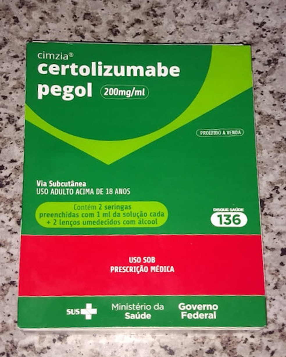 Certolizumabe Pegol, injeções utilizadas para gerenciar o processo inflamatório da Espondilite Anquilosante — Foto: Reprodução/Arquivo pessoal