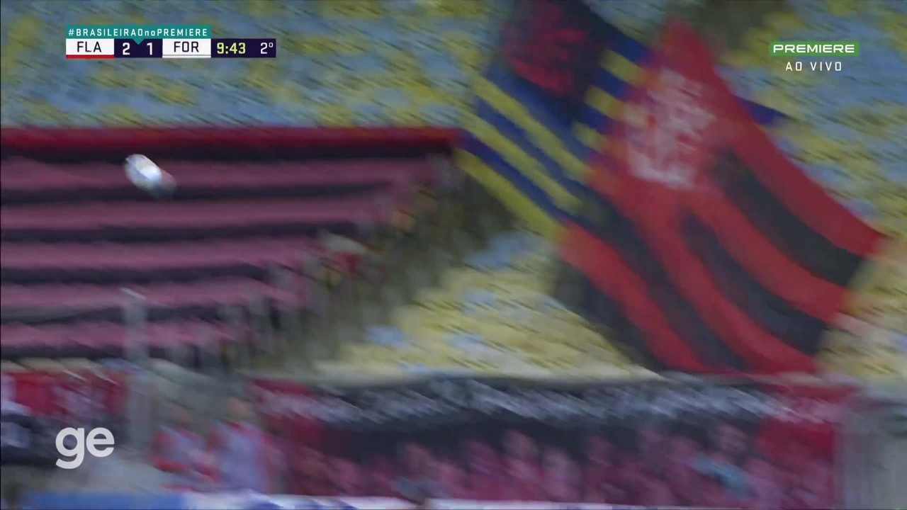 Aos 8 min do 2º tempo - finalização certa de Bruno Henrique do Flamengo contra o Fortaleza