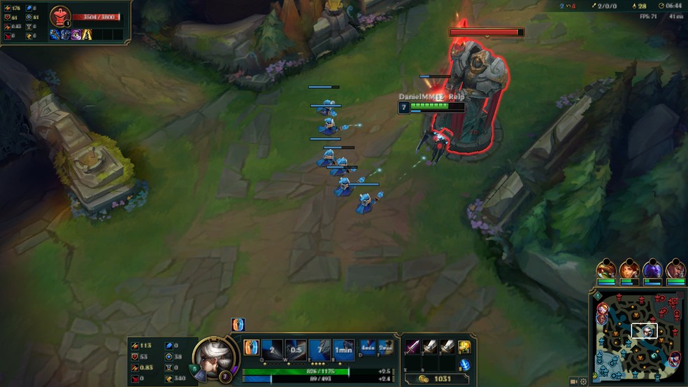 Split Push consiste em avançar pela lane com ajuda dos minions (Foto: Reprodução/Murilo Molina)