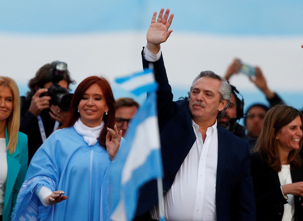 Alberto Fernández, presidente da Argentina, e sua vice Cristina Kirchner em 24 de outubro de 2019 — Foto: Agustin Marcarian/REUTERS