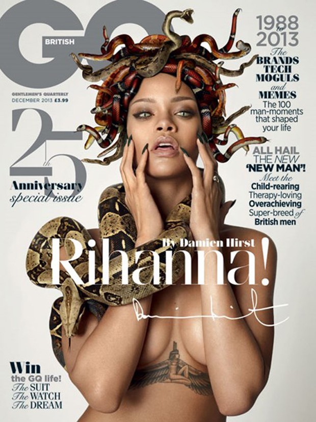 Rihanna é capa da edição de aniversário da GQ britânica (Foto: reprodução)