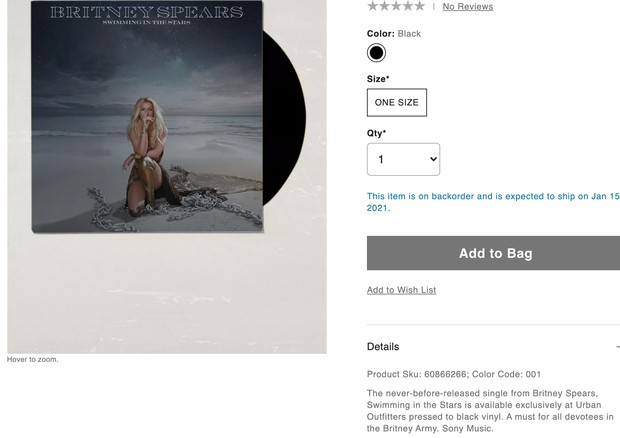 Vinil com nova música de Britney Spears será lançado (Foto: Reprodução/Instagram)