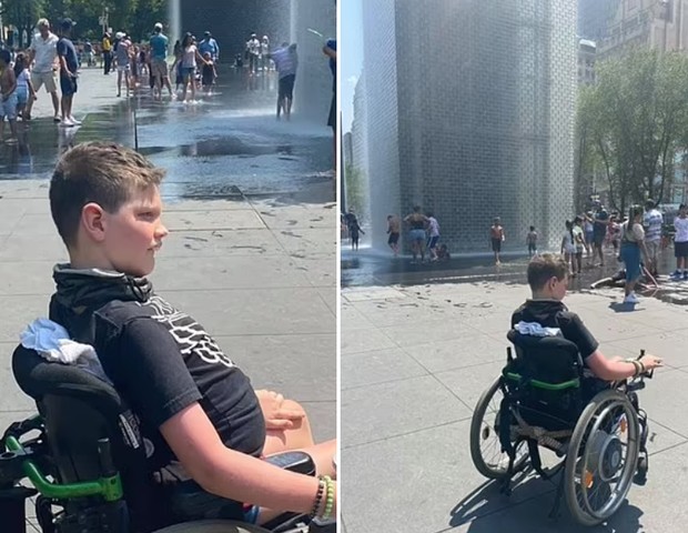 Jordan foi convidado a se retirar de parque porque sua cadeira de rodas poderia ferir alguém, disse segurança (Foto: Reprodução/Daily Mail)