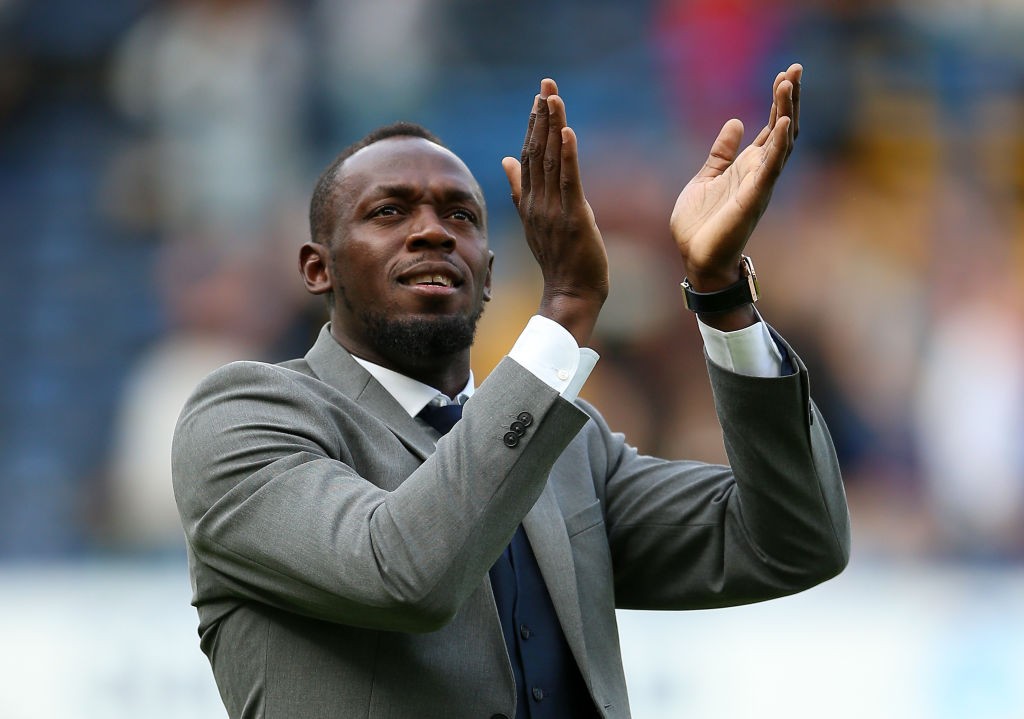 World Eleven's Usain Bolt on the pitch ahead of the Soccer Aid match at Stamford Bridge, London. (Photo by Nigel French/PA Images via Getty Images) (Foto: PA Images via Getty Images)